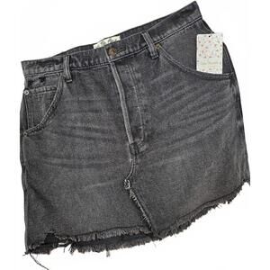 Free People. Black Denim Skirt.  Sz. 31.